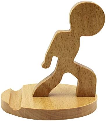 Whimsical Dog-Themed Wooden Phone Stand – Charming Desk Accessory for Mobile Devices, Perfect Gift for Pet Enthusiasts, Stylish and Functional Home Office Decor with Stable Anti-Slip Base for Enhanced Productivity and Optimal Viewing Experience