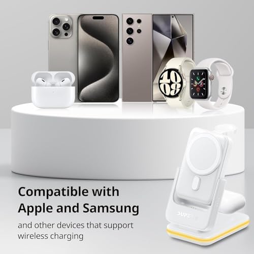 Ultimate 4-in-1 Magnetic Charging Station – SUPERV Foldable 5000 m Ah Power Bank for i Phone 16/15, Apple Watch, Air Pods & Samsung Galaxy S25/S24 – Fast Wireless Charger with Enhanced Mag-Safe Compatibility for Seamless Portability and Versatile Device Support