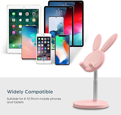 Cell Phone Stand,Angle Height Adjustable Cell Phone Stand for Desk,Cute Rabbit Phone Holder Stand for Desk, Compatible with All Mobile Phones, Tablets(4-10in) (Green) – Enhanced Compatibility and Speed