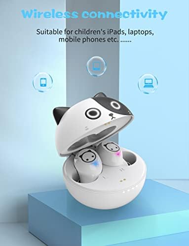 Charming Bluetooth Earbuds for Kids – Waterproof Noise-Cancelling In-Ear Headphones with Adorable Pig and Cat Designs – Comfortable Stereo Sound Perfect for Young Music Lovers and Learning – Durable, Easy-to-Clean Wireless Headset with Broad Device Compatibility – Engage Your Child’s Audio Experience with Fun and Functionality