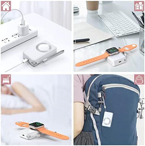 LVFAN 4000 m Ah Magnetic Wireless Power Bank for Apple Watch – Sleek Portable Charger Compatible with Series 1-10, SE, Ultra – Fast Charging Smartwatch Battery Pack for On-the-Go Convenience in Black