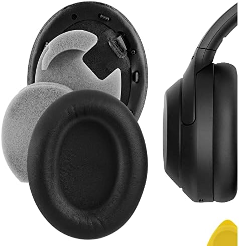 Geekria Quick Fit Replacement Ear Pads for Sony WH-1000 XM4 Wireless Headphones – Luxurious Gold Memory Foam Cushions for Ultimate Comfort and Enhanced Sound Quality, Easy Installation Audio Upgrade, Ideal Headphone Accessories for Music Enthusiasts and Professionals