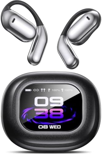 Next-Gen Bluetooth 5.4 Open Ear Earbuds with Advanced Bone Conduction Technology – Touch Screen Control for Effortless Use, IPX7 Waterproof for Ultimate Durability, and Ergonomic Design for Maximum Comfort – Ideal for Fitness, Running, Cycling, and Outdoor Exploration – Stay Aware, Stay Active!