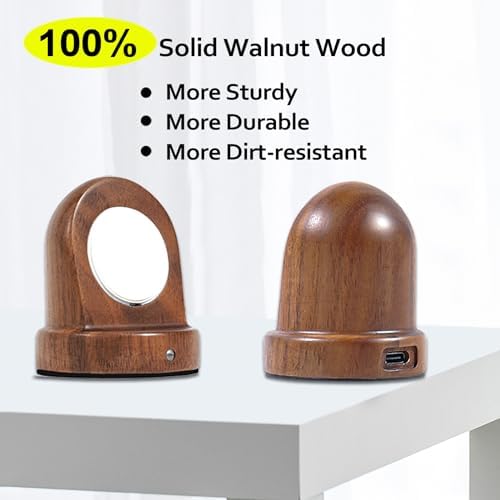 Sapele Wood Magnetic Charging Dock for Apple Watch – Elegant Fast-Charging Stand for Series 1-10, SE, and Ultra Models – Stylish and Portable Smartwatch Accessory for Home & Travel – Unique Durability and Chic Aesthetic Combined