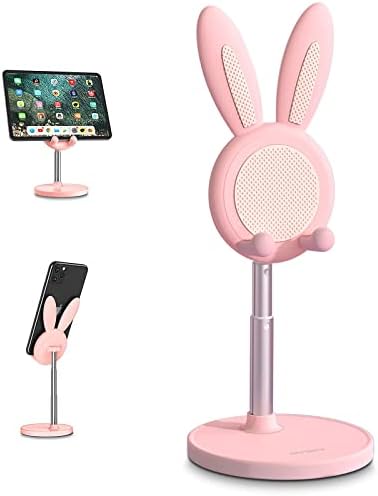 Cell Phone Stand,Angle Height Adjustable Cell Phone Stand for Desk,Cute Rabbit Phone Holder Stand for Desk, Compatible with All Mobile Phones, Tablets(4-10in) (Green) – Enhanced Compatibility and Speed