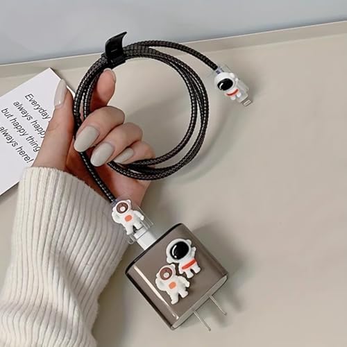 Adorable 3 D Cartoon Charger Protectors – Kitty & Bear Pack of 2 for i Phone 11, 12, 13, 14 Pro Max – Cute Silicone Cable Sleeves for Enhanced Durability & Style – Protect Your Charging Heads from Damage & Dust with Kawaii Designs – Compatible with 18 W & 20 W i Phone Chargers – Lightweight & Portable Charging Accessories for Everyday Use