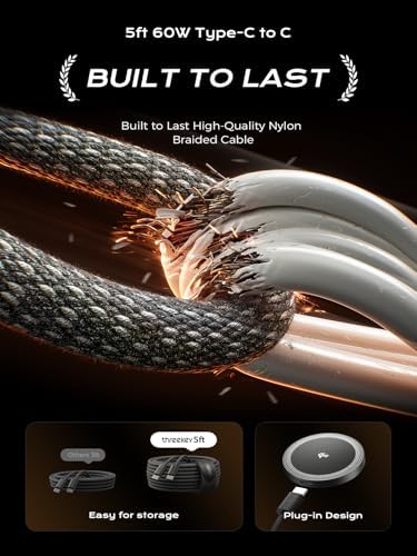 THREEKEY Mag Safe Wireless Charger – 15 W Qi2 Fast Charging Pad with Dual-Sided Magnetic Grip for i Phone 12-16 Series & Galaxy S25 Ultra – Includes 5 FT USB-C Cable – Sleek White Design for Effortless Power and Enhanced Compatibility