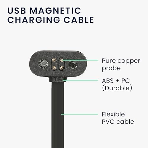 kwmobile Fast Charge USB Cable for Mojawa Run Plus Smartwatch – Durable, Lightweight Charging Solution with Sleek Black Design for Ultimate Convenience and Everyday Performance