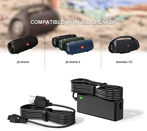 Ultimate JBL Xtreme 2 & Boombox Replacement Charger – 19 V Waterproof Power Cord with 8.8 FT Flexibility for Uninterrupted Music Enjoyment, Ideal for Portable Speaker Enthusiasts