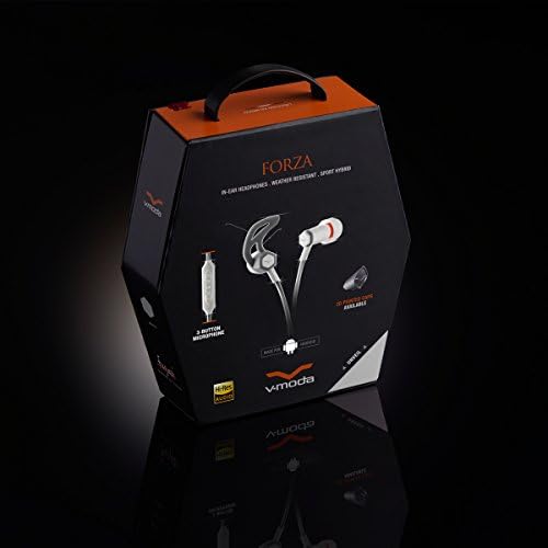 V-MODA Forza Hybrid Sport Earbuds – Premium In-Ear Headphones for Samsung & Android with 3-Button Remote, Noise Isolation & Sweat Resistance – Stylish Orange Accents for Active Lifestyles