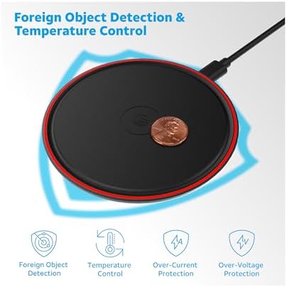 AT&T 15 W Qi-Certified Wireless Charging Pad – Rapid Power Solution for All Qi-Enabled Devices, Sleek White Aesthetic with Premium USB-C Input, Ideal for Seamless Home & Office Charging Experience