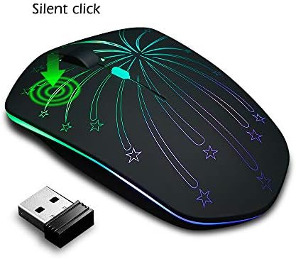 Illuminated Rechargeable Wireless Mouse with Advanced Optical Tracking – Stylish Backlit Design, Adjustable DPI, and Nano USB Receiver for Seamless PC and Mac Compatibility – Elevate Your Productivity in Low-Light Environments