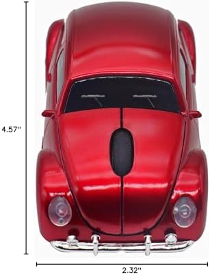 VW Beetle Wireless Sports Car Mouse – Fun & Functional 2.4 GHz Optical Mouse for Computers & Laptops, Ergonomic Design with LED Light, Glossy Finish, Perfect for Home & Office Use