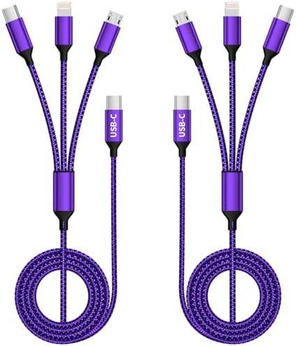 Ultimate 4-in-1 Fast Charging Cable – 65 W Multi-Device Charger with E-Mark Chip for i Phone 16/15/14/13, i Pad, and Laptops – High-Speed USB-C/Lightning Connectivity for Enhanced Performance and Versatility