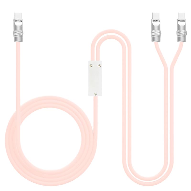 Chubbycable High-Speed 2-in-1 USB C Charging Cable – 100 W Versatile Power Solution for USB-C & USB-A Devices, 4.2 FT Durable Silicone Design in Chic Blue for Effortless Charging & Rapid Data Transfer at Home, Office, or On-the-Go