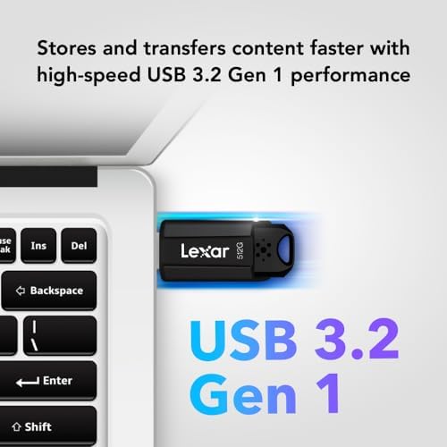 Lexar 512 GB S80 USB 3.2 Gen 1 Flash Drive: High-Speed Data Transfer at 150 MB/s, Compact External Storage Solution for Effortless File Management, Enhanced Compatibility with USB 3.0 & 2.0, Durable Design for On-the-Go Professionals and Creatives