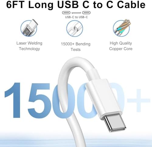 Ultimate i Phone 16/15 Fast Charging Kit: Dual 10 FT USB-C to C Cables with 20 W PD Wall Charger for Swift Power Delivery to i Phone 16/15 Pro/Max & i Pad 12.9/11/Air 5/4 – Unmatched Speed, Durability & Flexibility for All Your Charging Needs