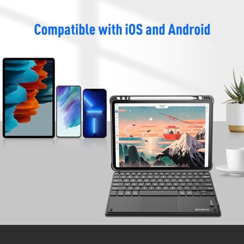 FINTIE Ultra-Slim 4 mm Wireless Bluetooth Keyboard with Multi-Touch Touchpad – Perfect Companion for i Pad, i Phone, Samsung Galaxy, Microsoft Surface & More – Portable, Rechargeable & Versatile Computer Accessory for Effortless Typing and Navigation