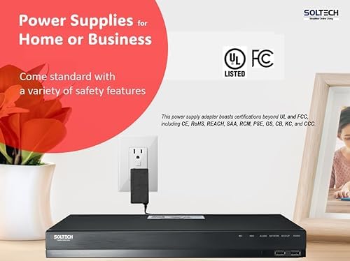 Universal Security Camera Power Supply Adapter with 4-Way Splitter – Reliable 12 V 3 A Power Source for CCTV Systems – Compatible with Samsung Wisenet, Lorex, Night Owl, Swann, Qsee – UL Listed for Optimal Safety and Performance – Streamline Your Surveillance Setup with Enhanced Connectivity and Stability