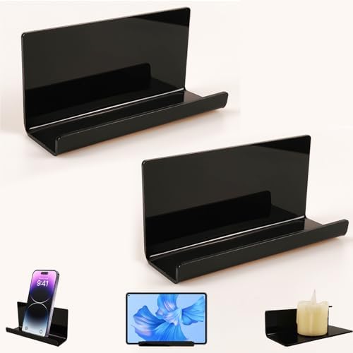 Clear Acrylic Wall-Mounted Tablet Holder – Sleek Charging Station for i Pads, Kindles, and Smartphones – Innovative Remote Control Organizer for Modern Homes and Offices – Maximize Space with Easy Access Design – Durable and Stylish Storage Solution for Clutter-Free Living