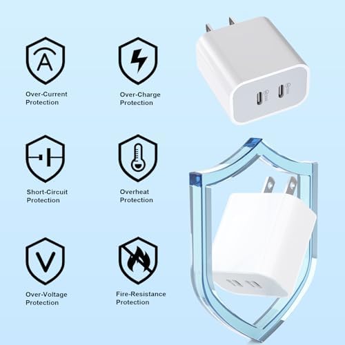 Swift Charge 20 W USB-C Charger for i Phone 15 & i Pad – 6 FT Cable Included – Rapid Power Solution for i Phone 16 Pro Max, i Pad Pro, Mini & Air – Lightweight, Durable, and Versatile Charging Block for All Your Devices – Say Goodbye to Long Wait Times with Enhanced Compatibility and Safety Features