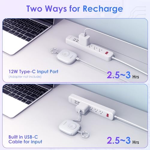Compact 5000 m Ah Portable Charger with Built-in Cable – Keychain Power Bank for Apple Watch and i Phone – Fast Wireless Charging for Apple Watch 9/Ultra2/8/7/6/SE/5/4/3, Compatible with i Phone 15/14/13/12/11 & Android Devices – Ultimate Travel Accessory for On-the-Go Power