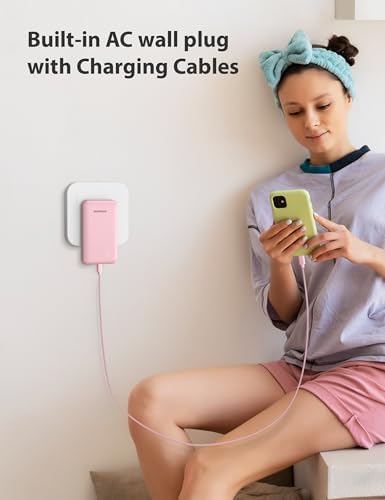 Experience Ultimate Portability with Alongza 10,000 m Ah Fast Charging Power Bank – Sleek Design with Built-In Cables and AC Plug for Effortless Device Charging on the Go – Lightweight, Compact USB C External Battery for Seamless Travel Convenience and Enhanced Compatibility Across All Smartphones and Gadgets