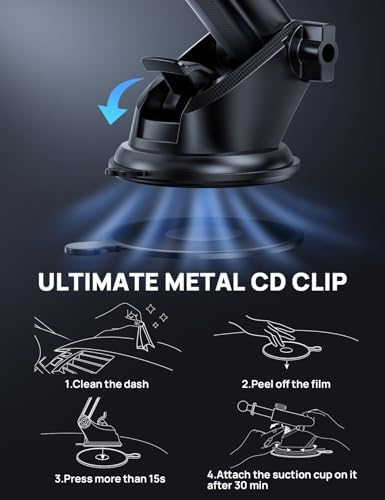 Ultimate Adjustable Windshield Phone Mount for Cars – Military-Grade Suction Cup Holder with Vent Hook, 360° Rotatable Design, Non-Slip Silicone Carbon Fiber for All Smartphone Models – Enhance Your Driving Safety & Hands-Free Convenience