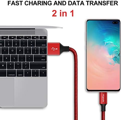 etguuds 20 ft USB C Cable – Long Nylon Braided Charger for Fast Data Transfer & Charging – USB-A 2.0 to Type C Compatibility for Samsung Galaxy Note, LG, Moto, Pixel, Switch & More – Durable Connection for Home & Office Use