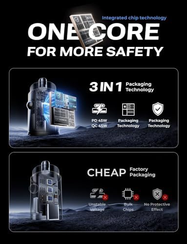 AINOPE 90 W Premium Metal USB C Car Charger – Dual Port Fast Charging Solution with PD45 W & QC3.0 Technology for i Phone 16/15/14/13/12 & Samsung Galaxy S25 Plus Ultra – Universal Compatibility & Intelligent Safety Features for On-the-Go Power