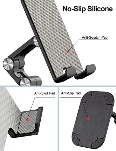 Transform Your Workspace with the OCYCLONE Adjustable Phone Stand & Cable Organizer Set – Versatile Foldable Holder for 4.7″ to 13″ Devices, Personalized Viewing Heights, and Effortless Portability for Home and Office Efficiency