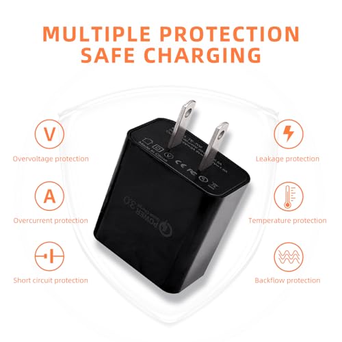 Motorola USB C Fast Charger Duo – 10 FT Type C Cables for Razr, Edge, and G Power Devices – High-Speed Quick Charge Adapter for Ultimate Convenience – Lightweight, Durable, and Perfect for Travel Charging