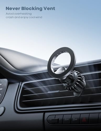 Lamicall Mag Safe Car Phone Mount – Ultra-Stable Magnetic Air Vent Holder with 20 Super Magnets for i Phone 16, 15, 14, 13 Pro Plus Max – Secure Hands-Free Navigation & Optimal Viewing Angles – Effortless Installation for Safe Driving