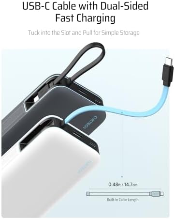 Maximize Your Mobility with the CUKTECH 45 W Power Bank: 20000 m Ah Portable Charger with Integrated USB-C Cable – Ultra-Fast Charging Solution for i Phone 16/15/14/13, i Pad, Samsung Galaxy, Google Pixel & More – Ideal Travel Companion in Sleek Gray Finish