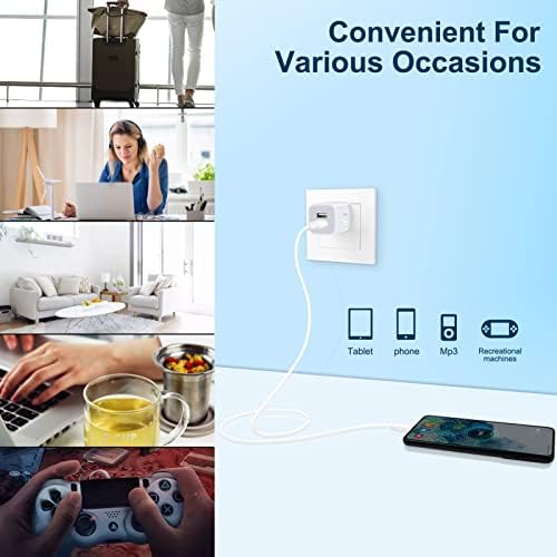 Dual-Port Fast Charging USB Wall Charger Block – 5 Pack, 2.1 A Adapter for i Phone, Samsung Galaxy, and Google Pixel Devices – Portable Power Solution for Home, Office, and Travel – Enhanced Compatibility and Safety Features