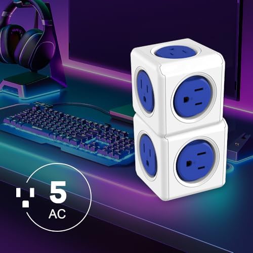 CILIA Power Cube Surge Protector with 4 AC Outlets & 2 High-Speed USB Ports – Compact Travel & Home Power Strip with Overload Protection for Ultimate Device Safety and Versatile Charging Solutions