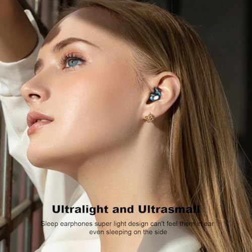 Revolutionize Your Sleep with Invisible Wireless Earbuds – IPX5 Waterproof Bluetooth 5.3 Headphones for Sensitive Sleepers, Ultra-Lightweight Design, Long Battery Life for Uninterrupted Comfort and Relaxation, Perfect for Meditation and Restful Nights
