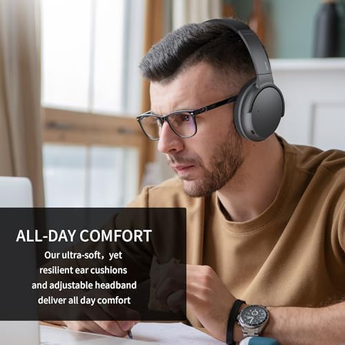 Revolutionize Your Listening Experience with KO-STAR Wireless Over-Ear Headphones – Premium Hi-Res Audio, Advanced Hybrid Active Noise Cancelling, Tailored Deep Bass Settings, and Luxurious Memory Foam Comfort for Unmatched 60-Hour Playback Anywhere You Go