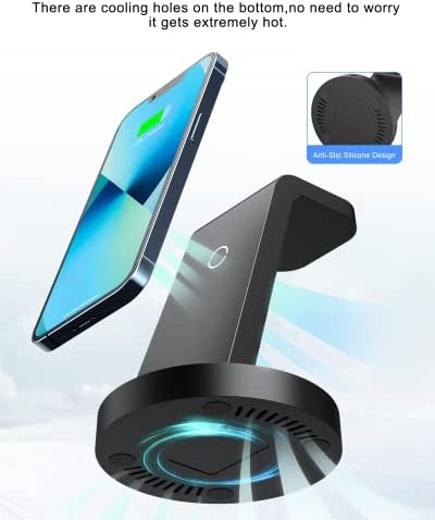 All-in-One 3-in-1 Wireless Charging Station for Apple Devices – Fast Charger Dock for i Phone 11-16 Pro Max, Apple Watch & Air Pods – Sleek, Compact Design with Enhanced Compatibility and Speed for Effortless Power Management