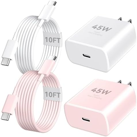 Elevate Your Charging Experience with the 45 W Super Fast USB-C Charger and 6.6 FT Cable – Optimal for i Phone 16 Pro Max, i Pad, and Android Devices – Compact, High-Efficiency Power Adapter with Advanced Safety Features for On-the-Go Users