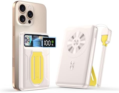 Revolutionary Magnetic Power Bank 10000 m Ah with Active Cooling Fan – Foldable Wireless Charger for i Phone 16/15/14/13/12 Pro/Pro Max/Plus/Mini – High-Speed Charging Solution for Ultimate Portability and Performance