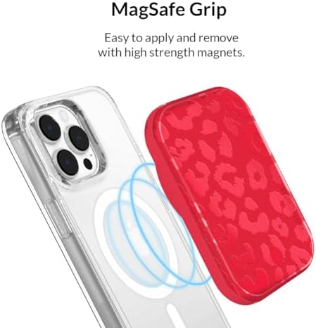 Stylish Hot Pink Leopard VELVET CAVIAR Magnetic Power Bank – Mag Safe Compatible Slim Charger for i Phone 12, 13, 14, 15 – Fast 5000 m Ah Portable Battery Pack with USB-C for Effortless Charging on the Go