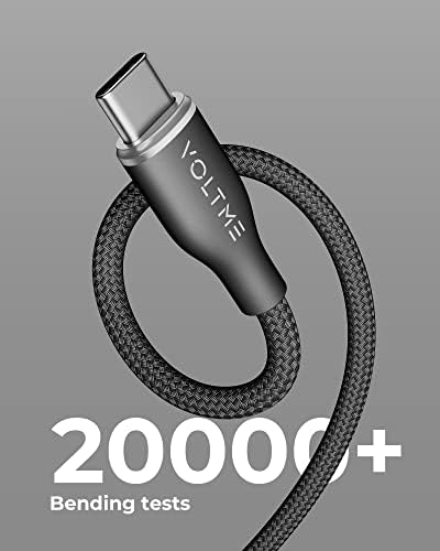 VOLTME Premium Nylon USB C Cable 2-Pack – 6 ft Fast Charging & Data Transfer Cable for Galaxy S10+/S10, Note 10/9, LG V30/V35, Moto Z2/Z3 – Universal Compatibility & Enhanced Durability for Efficient Charging Solutions