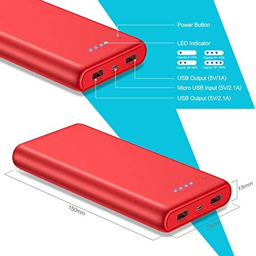 Maximize Your Power On-the-Go: 26800 m Ah Ultra-High Capacity Portable Charger with Dual USB Outputs for High-Speed Charging – Universal Compatibility with i Phone 16/15/14/13/12, Galaxy, Android & More – Lightweight & Safe External Battery Pack for Travel & Daily Use