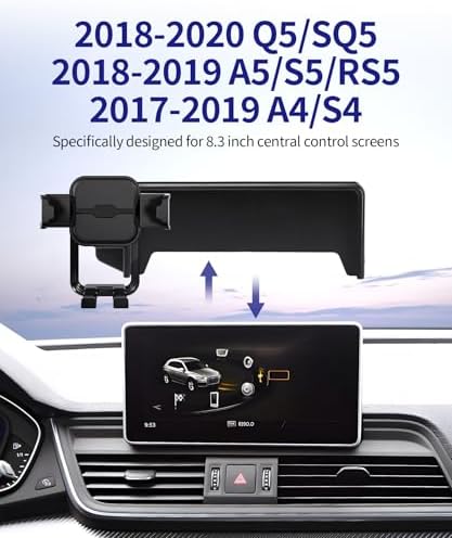 Car Phone Holder for 2021-2025 Audi Q5/2020-2025 A5/S5/RS5/20-25 A4/S4, 360° Rotation, 10.1 inch Screen Fixed Clip, Auto Accessories Navigation Bracket – Enhanced Compatibility and Speed