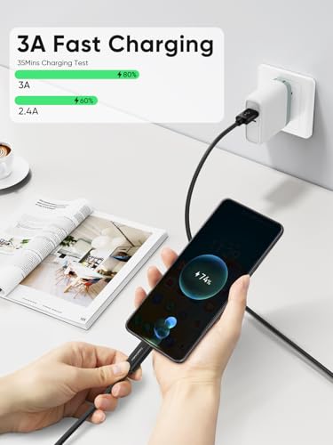 Ultimate 10 Gbps USB A to USB C Cable – 5 ft High-Speed Connector for Rapid Data Transfer & Charging, Optimized for i Phone 15/16+, Galaxy S24/S23+, Android Auto – Durable Nylon Braided Design for Effortless Travel and Daily Use