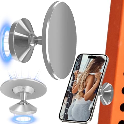 Revolutionary Gym Magnetic Phone Holder – Ultra-Strong Dual Magnet Design for 360-Degree Rotation, Effortless Attachment to Metal Surfaces, Compatible with i Phone 16/15/14/13/12, Samsung & All Smartphones – Elevate Your Fitness Experience with Hands-Free Access and Enhanced Durability