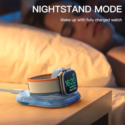Elevate Your Apple Watch Charging Experience with Our Advanced Magnetic Dock – Ultra-Fast Charging Station for Series 2-10 and Ultra 1 2, Nightstand Mode Functionality, Compact Design for Travel, Superior Stability for Everyday Use, Effortless Power Delivery and Modern Aesthetic