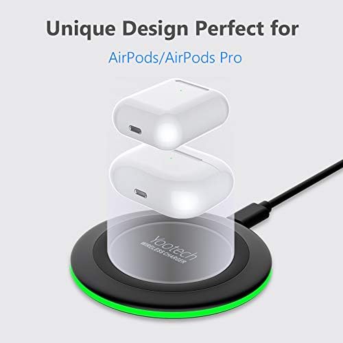 Yootech 10 W Fast Wireless Charging Pad with Quick Adapter – Effortless Charging Solution for i Phone 16 Series, Samsung Galaxy S22/S21/S20 & Air Pods Pro 2 – Sleek Design with Advanced Safety Features for Home and Office Use