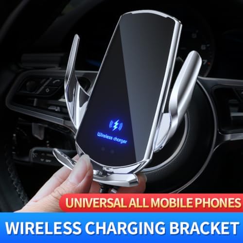 15 W SIHENMY Wireless Car Charger & Auto-Clamping Phone Mount – Fast Charging for i Phone 14/13/12 Mini/Pro Max & Samsung Galaxy S23/S22/S21+ – Stylish Red Vehicle Accessory for Effortless One-Handed Operation & Enhanced Compatibility